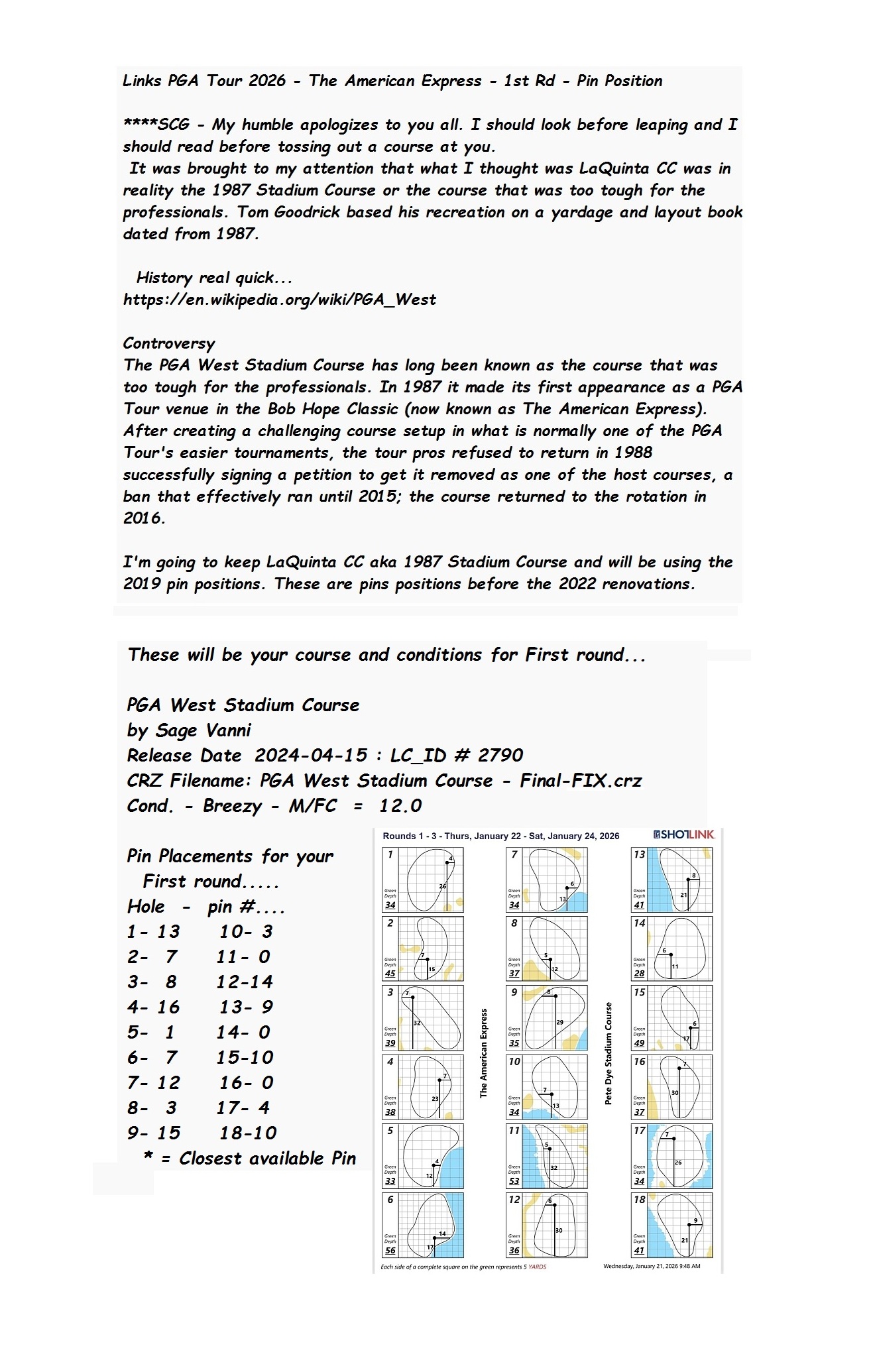 Links PGA Tour 2026 - The American Express - 1st Rd Pin Position.jpg