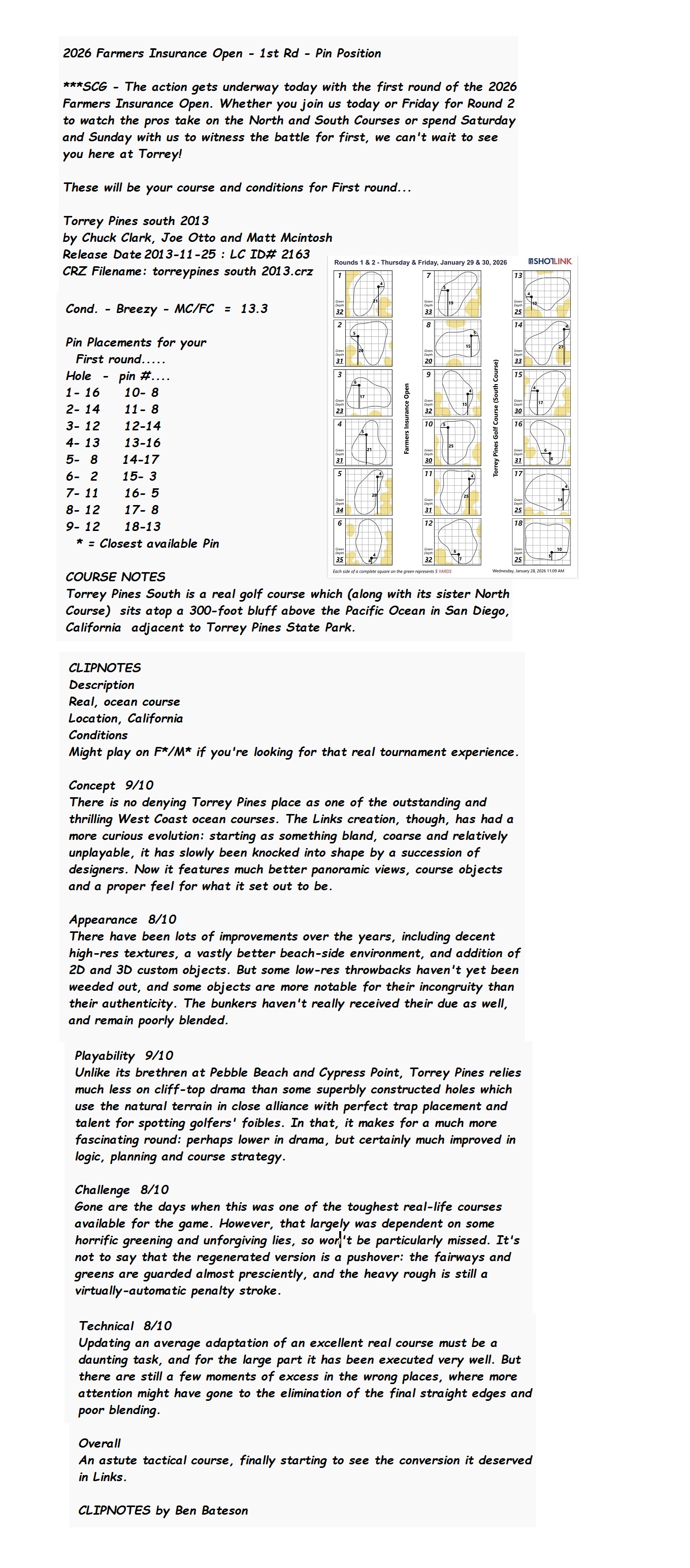2026 Farmers Insurance Open - 1st Rd Pin Position (South)FULL.jpg